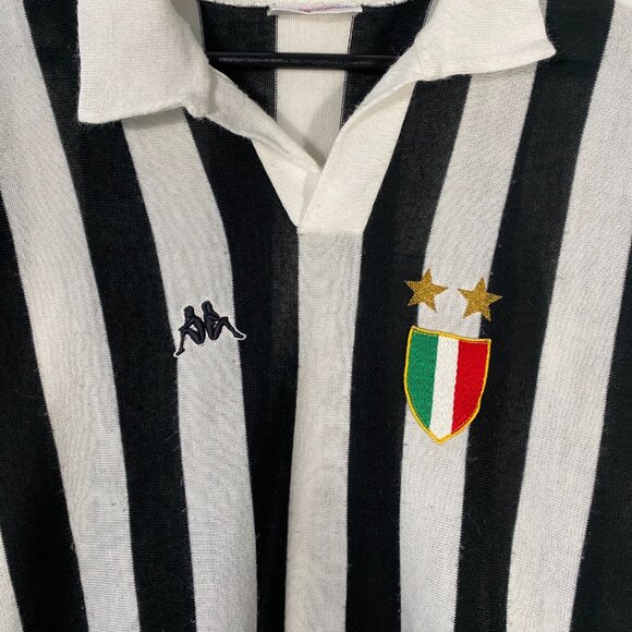 Original 1982-83 L/S Knit Juventus Home Jersey Black / White mens size 52 / L - Picture 3 of 4